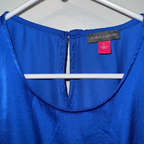 New Vince Camuto Puff Short Sleeve Blouse Sapphire Blue size S - Picture 5 of 8
